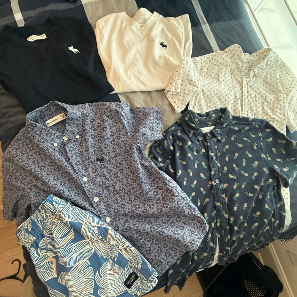 Abercrombie Kids LOT shirts and swim trunks